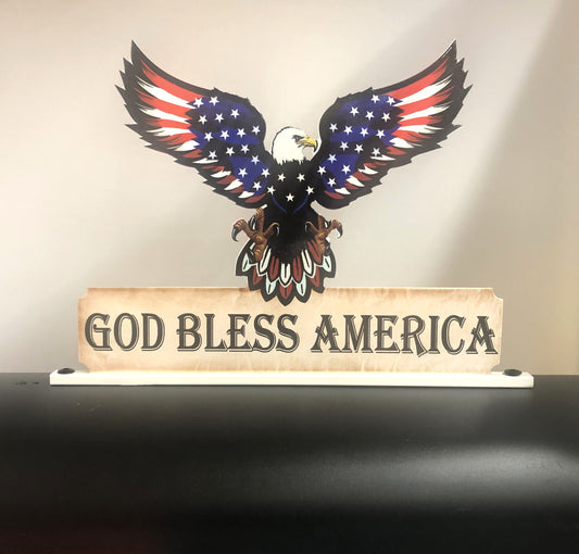 GOD BLESS AMERICA EAGLE MAILBOX TOPPER