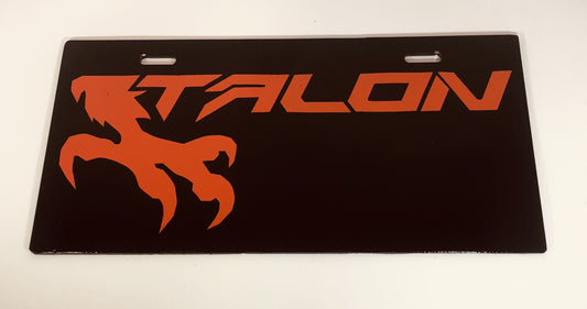 Honda Talon License Plate, Orange Lettering