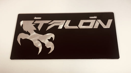 Honda Talon License Plate, Brushed Aluminum Lettering