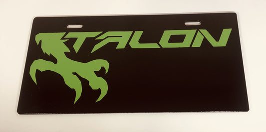 Honda Talon License Plate, Green Lettering