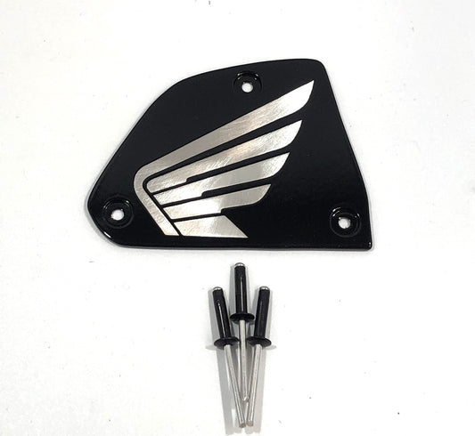 HONDA TALON LEFT DASH PLATE BRUSHED ALUMINUM FINISH WING LOGO