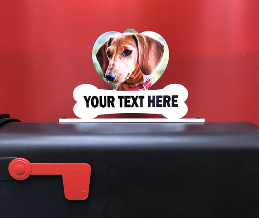 Dachshund aka wiener dog "personalized" mailbox topper